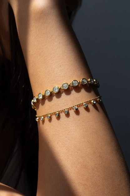 Bezel Stone Bracelet in Gold