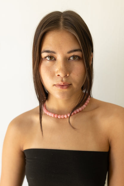 Pink Gem Beaded Necklace