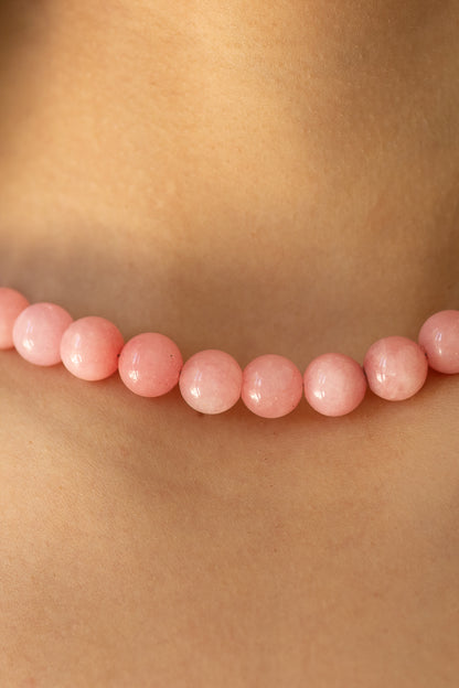 Pink Gem Beaded Necklace