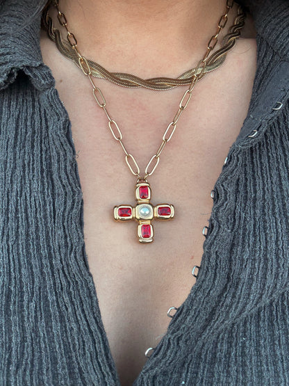 The Velvet Cross Necklace