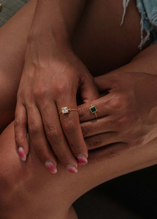 The Justine Adjustable ring in White