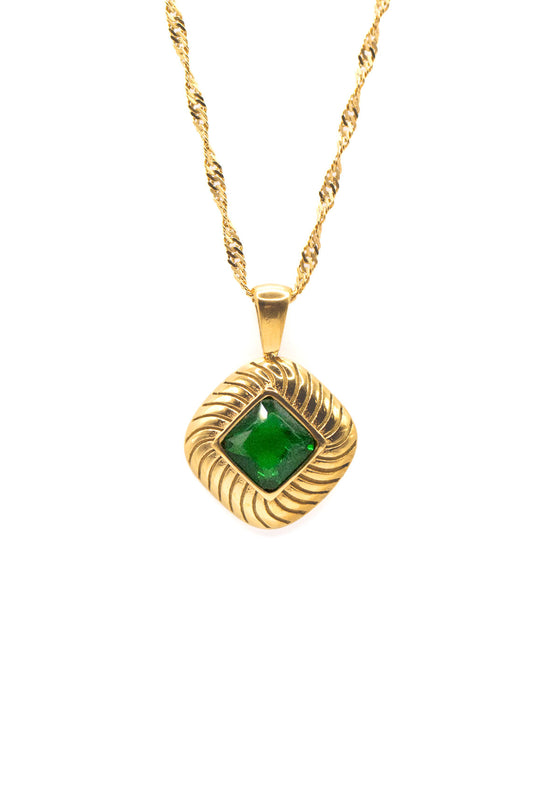 Bezel Stone Chain in Emerald