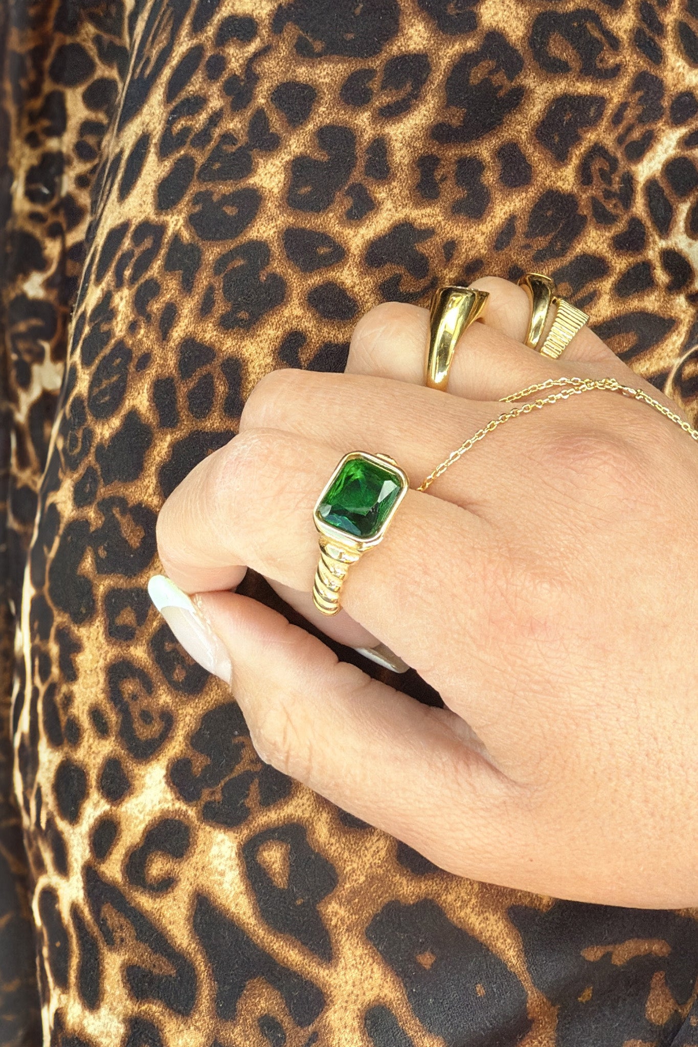 The Vintage Olivia Ring in Emerald