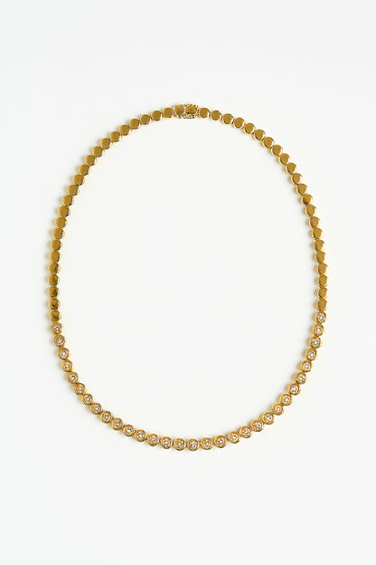 Olivia Bezel Tennis Necklace In Gold