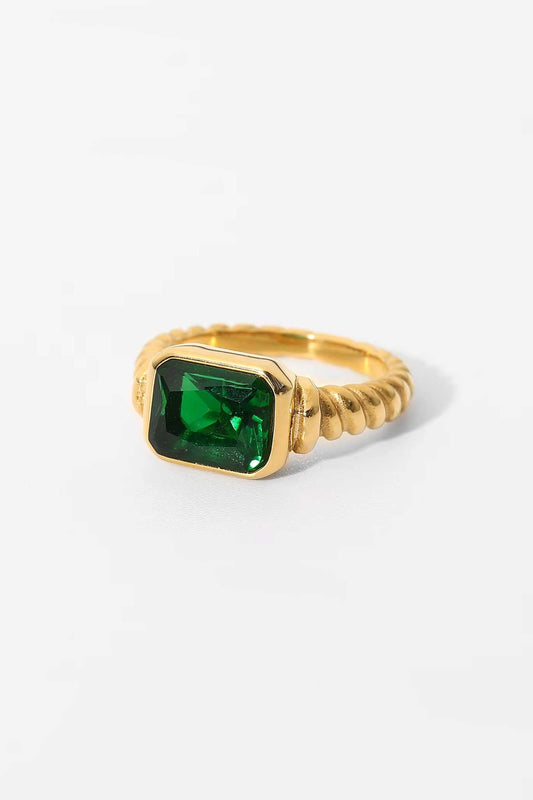 The Vintage Olivia Ring in Emerald